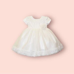 NWT Blueberi Boulevard Baby Girl Floral Appliqué Tulle Overlay Fit & Flare Dress